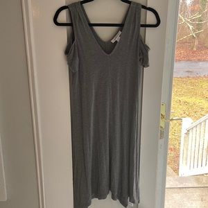 Gray Cold Shoulder Maternity Dress